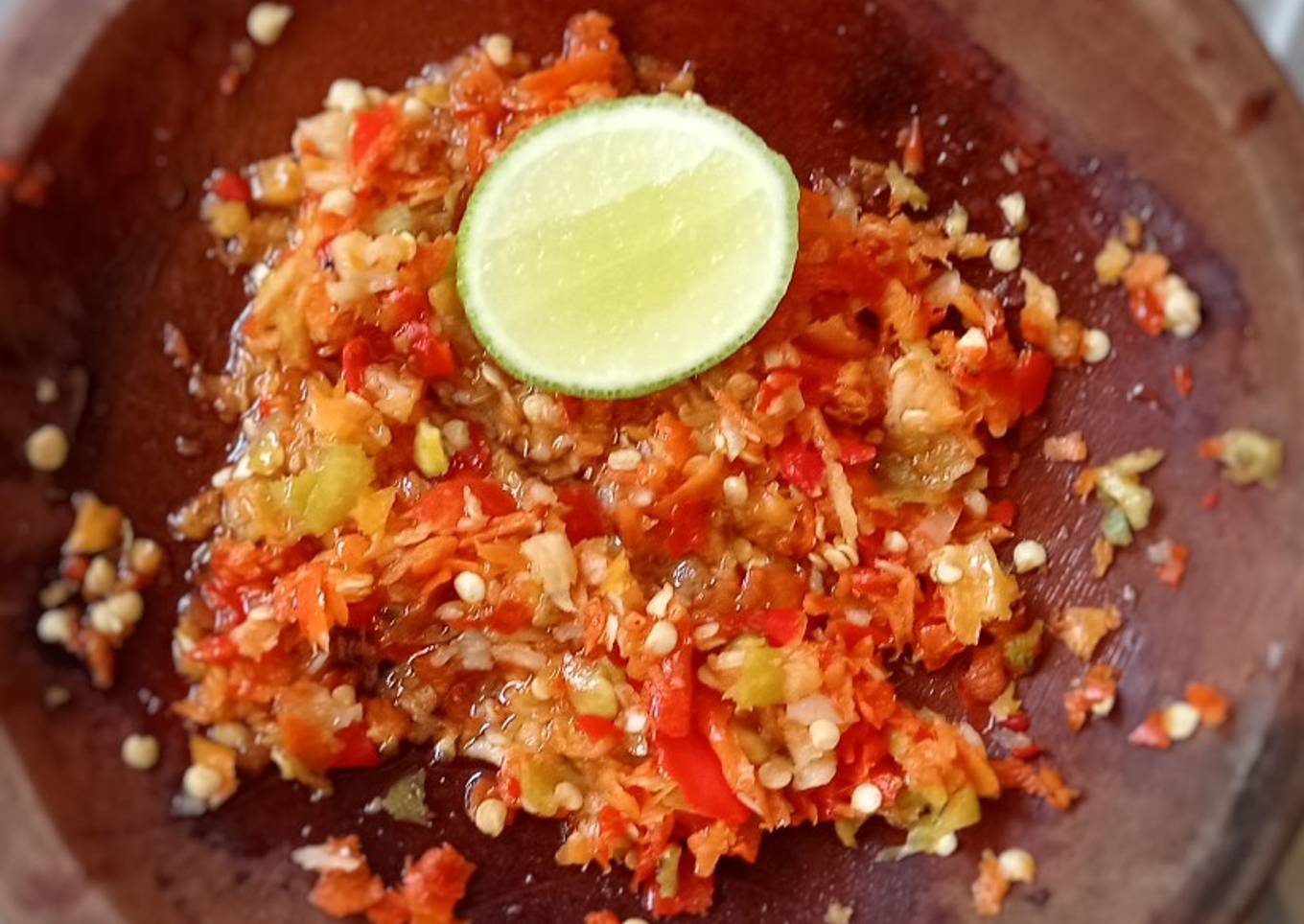 Sambal bawang putih banjur untuk mie kocok