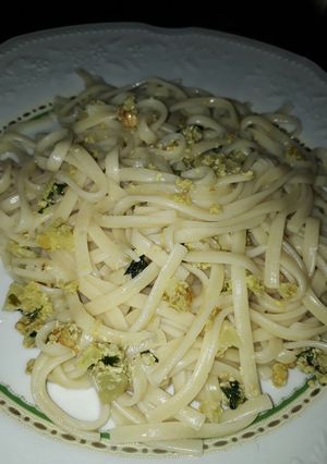 Una foto de Fideos al pesto