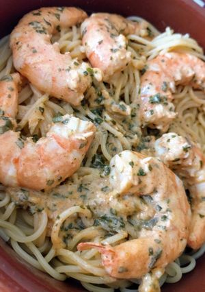 Une photo de Crevettes Tandoori sur spaghettis