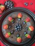 Eggless chocolate mixed berries cake