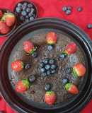 Eggless chocolate mixed berries cake