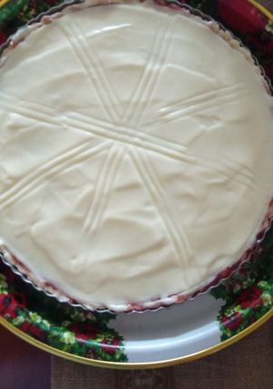 Una foto de Mi Tarta de Frambuesa y crema pastelera 😋