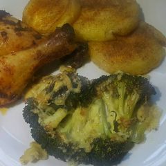 A picture of Two Cheese, Baked Broccoli.
