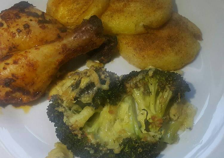 Recipe of Favorite Two Cheese, Baked Broccoli