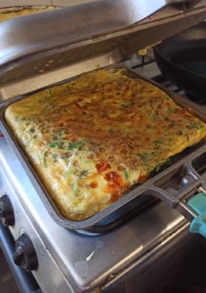 Una foto de Tortilla de verduras de la huerta en Flip