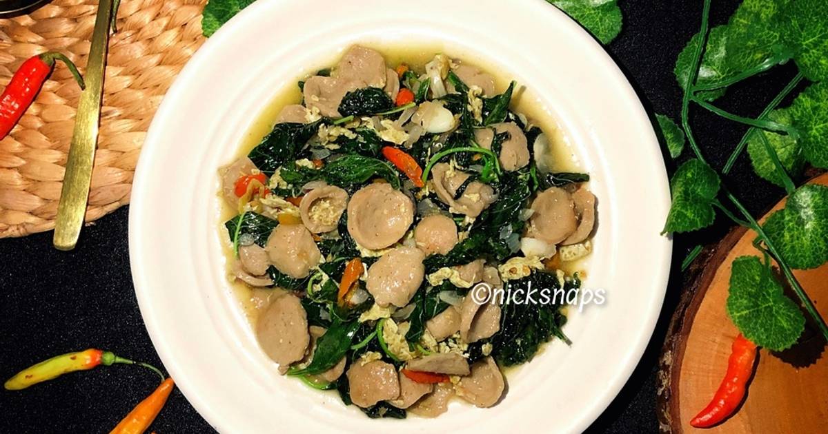 Resep Tumis Bayam Baso Telur Oleh Enik Sulistyawati Cookpad