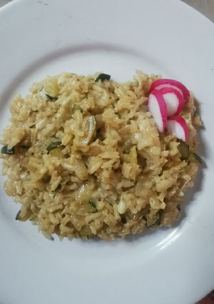 Una foto de Risotto de calabacín