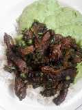 Pure de espinacas con saltado Higado de Res