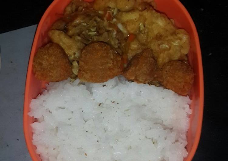 Bekal orak arik dan nugget bakso