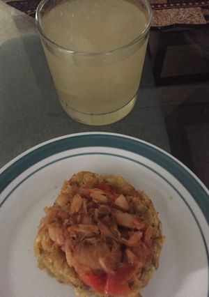 Una foto de Canasta rellena de bacalao a mi modo