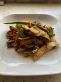 Fajitas de pollo y tocino