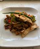 Fajitas de pollo y tocino