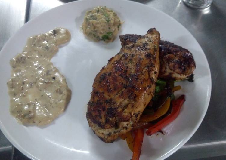 Step-by-Step Guide to Make Super Quick Homemade Stuffed chicken with cream mushroom sauce