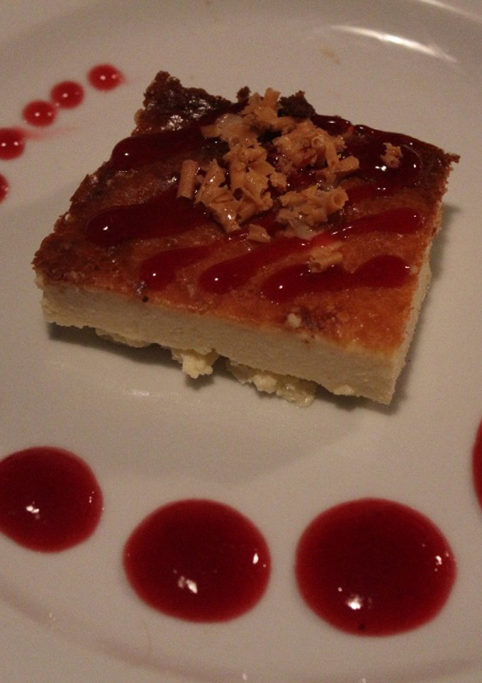 Una foto de Tarta de queso caliente (con queso azul)