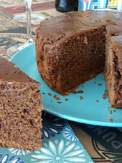 Una foto de Brownie de nueces pecanas y mandarina
