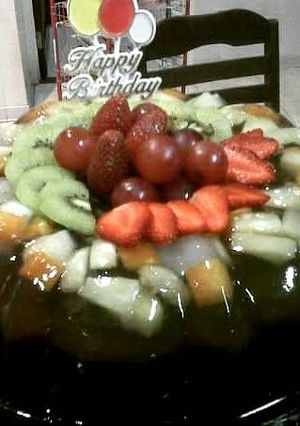 Foto resep Fruit Puding with Fla