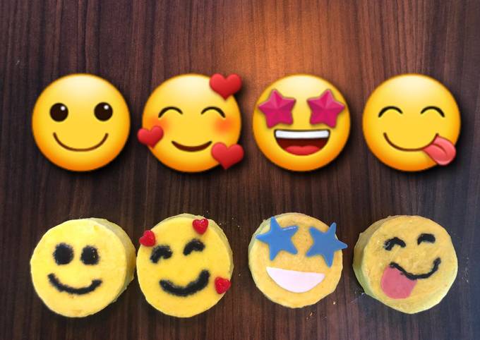 Emoji mini cakes (eggless)