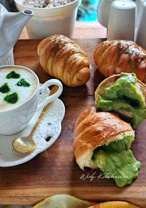 Foto resep Salt Bread Creamy Matcha