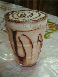 A picture of #Ramadan#Bournvita Chocolate shake.