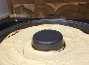 Una foto de Torta de ricota, facilísima, light y sin TACC