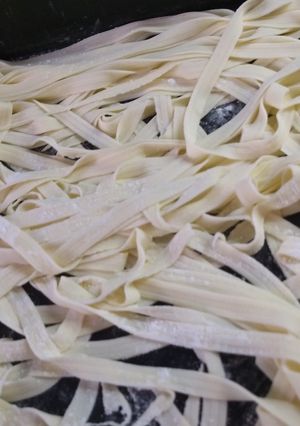 Una foto de Fideos o cintas con semolin sin huevos