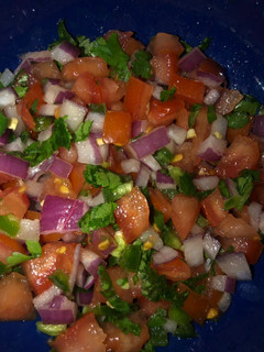 A picture of Pico de Gallo (spicy).