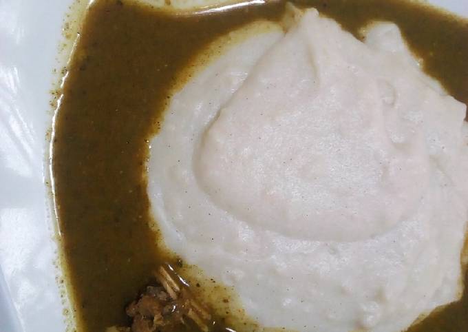 Tuwon masara and dried okra soup