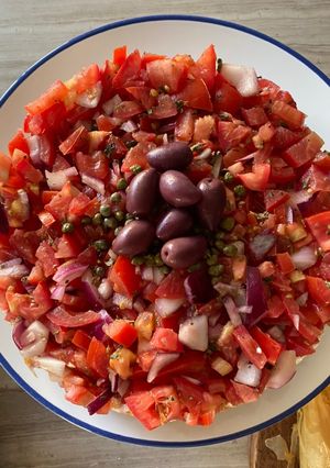 A picture of Dakos salad | Cretan salad.