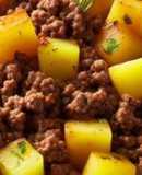 Picadillo de papa con carne molida