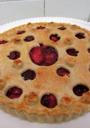Una foto de Pie de mora y manzana