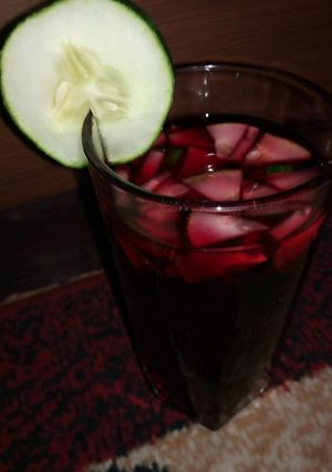 A picture of Zobo with Cucumber Drink.