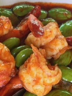 รูปของ กุ้งผัดสะตอพริกแกงใต้