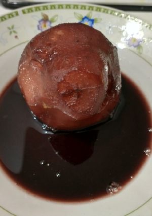 Una foto de Peras al vino con especias