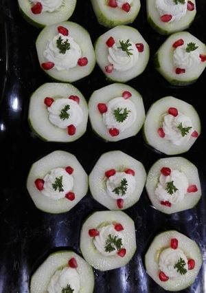 A picture of Cucumber canapes.