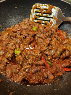 A picture of Spicy Chicken Heart / Sambal Jantung Ayam.