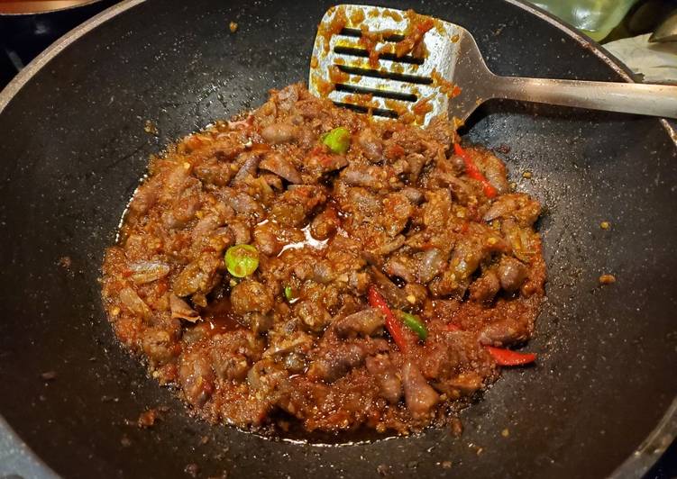 Easiest Way to Make Homemade Spicy Chicken Heart / Sambal Jantung Ayam