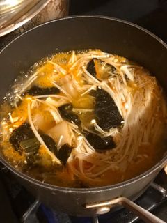 Hình của món Canh kim chi chay.