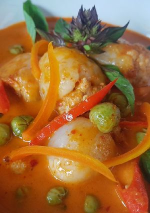 A picture of Red Curry with Lychee.