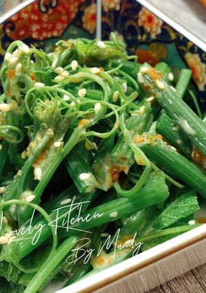 涼拌龍鬚菜佐黃金芝麻醬 的食譜成品照片