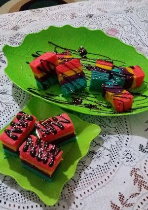 Foto resep Rainbow cake anti gagal 😂