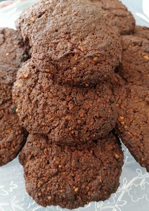 Una foto de Galletas sin gluten y sin azúcar de almendra, cacao, plátano..