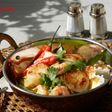 ST-JACQUES & CREVETTES RÔTIES, SAUCE CURRY SUR RIZ BASMATI