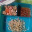 Makaroni Spageti Sambal Pecel & Tumis Tahu-Wortel-Udang