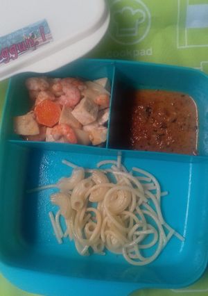 Foto resep Makaroni Spageti Sambal Pecel & Tumis Tahu-Wortel-Udang