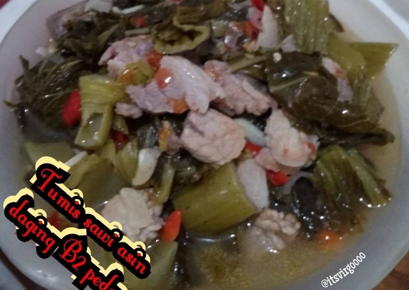 #180.Tumis Sawi Asin B2 Pedas