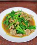 不想單吃青菜又想吃肉(๑❛ꆚ❛๑)沙茶油菜炒肉片