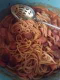 Espagueti rojo con CREMA MI ESTILO 😍😍