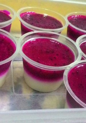 Foto resep Puding susu buah naga