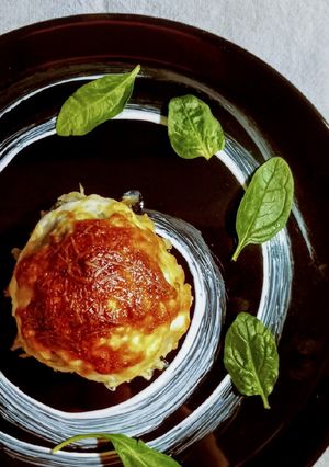 🌱🥔Spenóttal, krumplival töltött, búbos darált hús 🐖🧀 recept fotója
