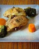 Pollo con brócoli al horno